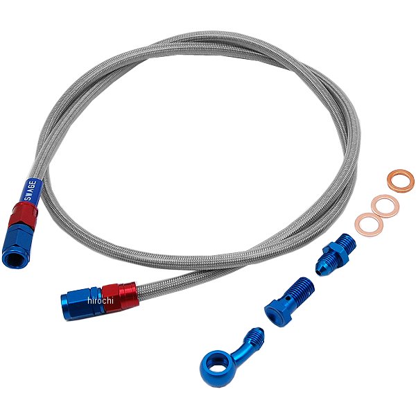 SAR063 スウェッジライン SWAGE-LINE リア ブレーキホースキット 94年-99年 NSR250R 赤/青 クリア