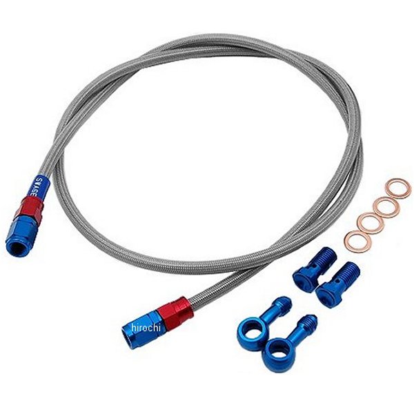 SAF240 スウェッジライン SWAGE-LINE フロント ブレーキホースキット 85年-93年 セロー225、セロー225S 赤/青 クリア