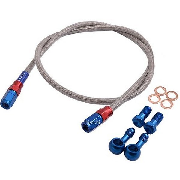 SAF637 スウェッジライン SWAGE-LINE フロント ブレーキホースキット 79年-82年 Z400FX 赤/青 クリア