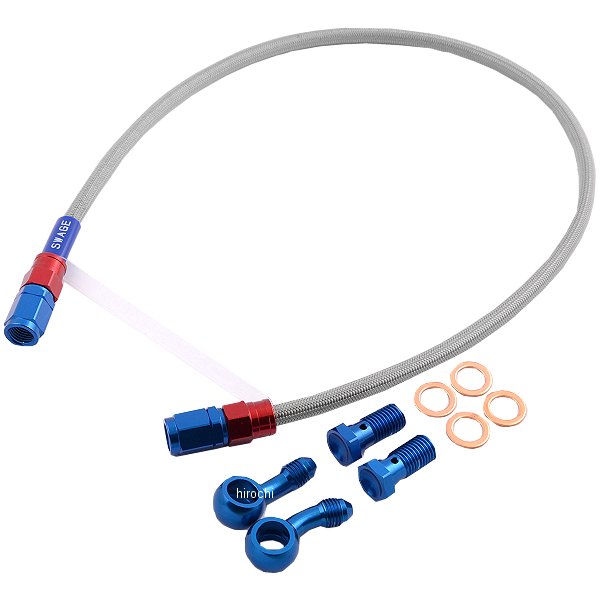 SAR098 スウェッジライン SWAGE-LINE リア ブレーキホースキット 99年-03年 CB400SF 赤/青 クリア