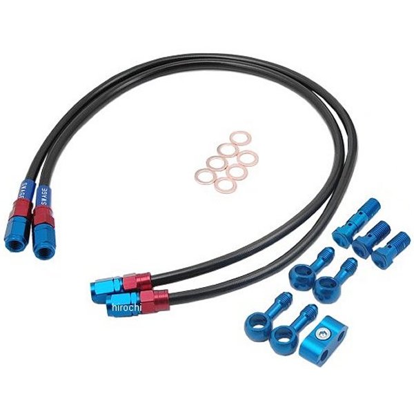 SAFB614 スウェッジライン SWAGE-LINE フロント ブレーキホースキット 89年-90年 ZXR250 赤/青 スモーク