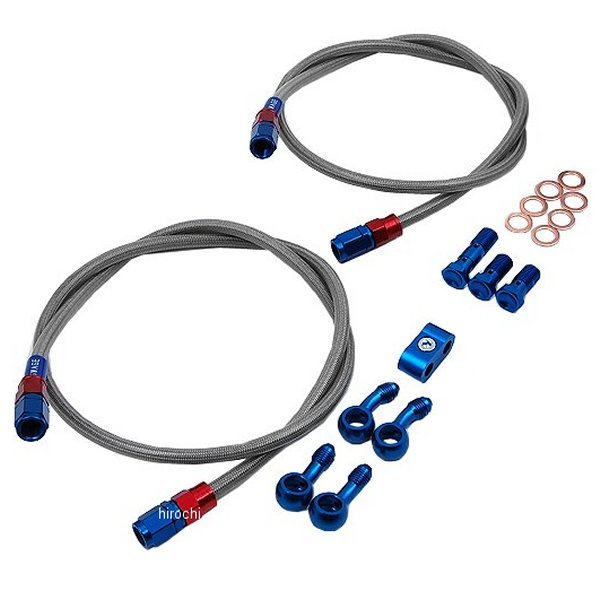 SAF112 スウェッジライン SWAGE-LINE フロント ブレーキホースキット 00年-03年 X4 タイプLD 赤/青 クリア