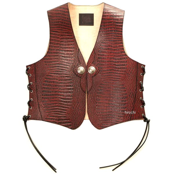 4WV-13CR デグナー DEGNER クロコダイル柄レザーベスト 赤 Mサイズ