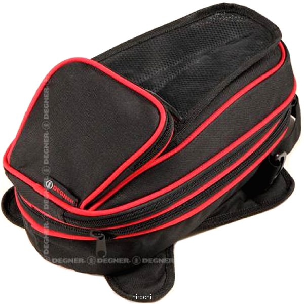 NB-127 デグナー DEGNER マグネット式タンクバッグ 黒/赤パイピング