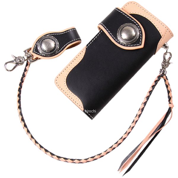 W-90 デグナー DEGNER レザーロングウォレット 黒/タン