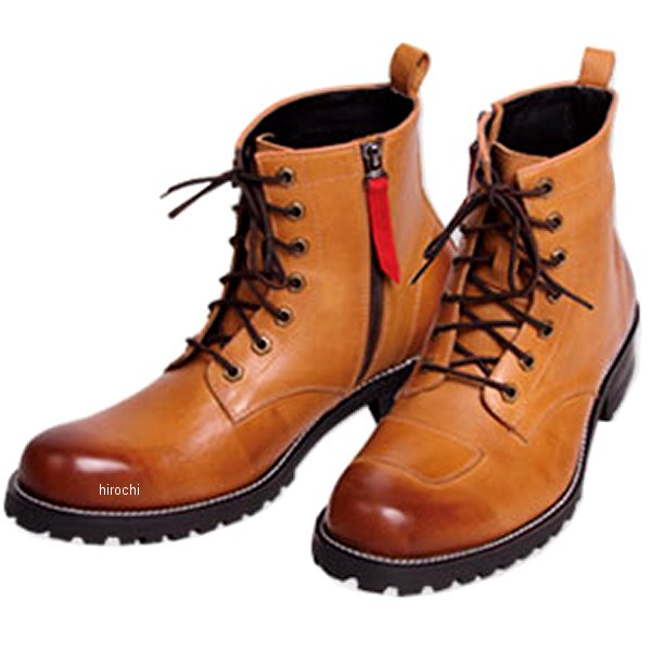 HS-B6 デグナー DEGNER シフトガード付レザーZIPブーツ ライトブラウン 26.5cm