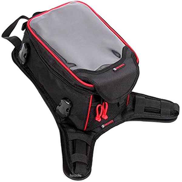 NB-147 デグナー DEGNER ベルト式タンクバッグ 黒/赤パイピング