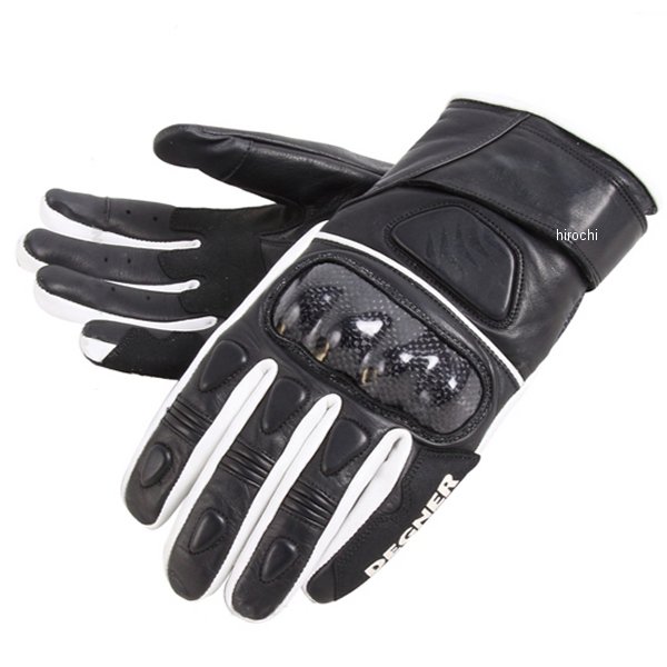 TG-44 デグナー DEGNER ライディングレザーグローブ 白 XSサイズ