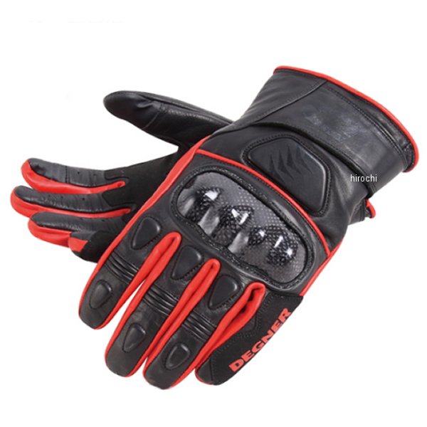 TG-44 デグナー DEGNER ライディングレザーグローブ 赤 Lサイズ