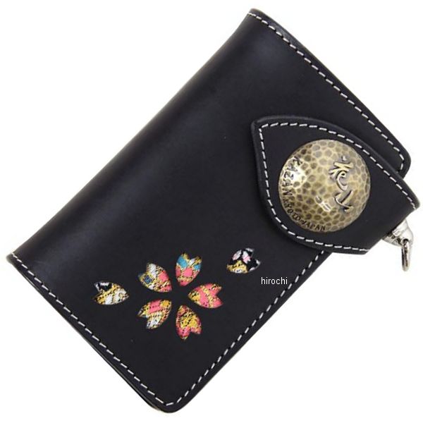 W-88K デグナー DEGNER 花山ミドルウォレット 黒 都桜