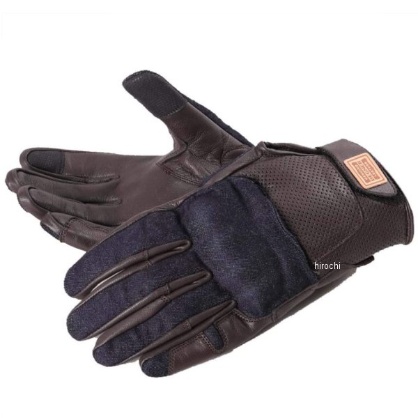TG-54 デグナー DEGNER レザーデニムコンビグローブ ネイビー Sサイズ