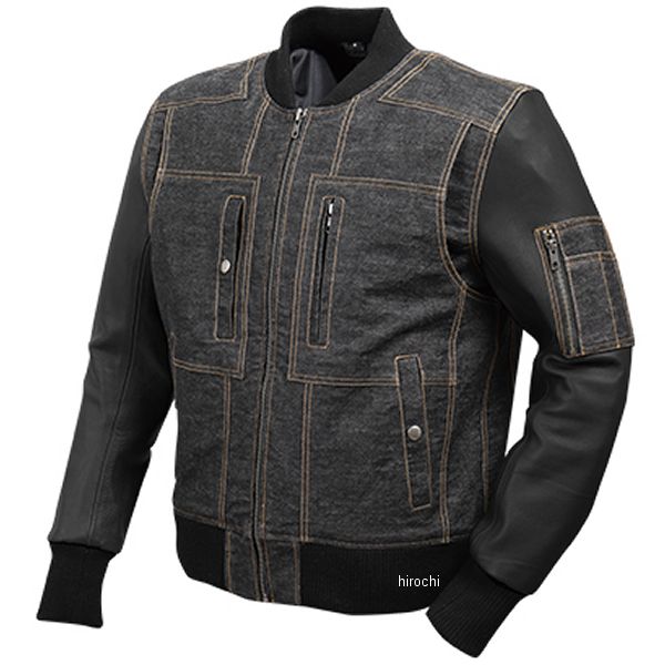 19WJ-18 デグナー DEGNER レザー-デニムコンビジャケット 黒/黒 Sサイズ