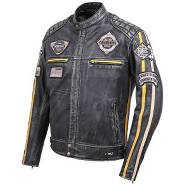 20SJ-7 デグナー DEGNER シープレザージャケット 黒/イエロー XLサイズ