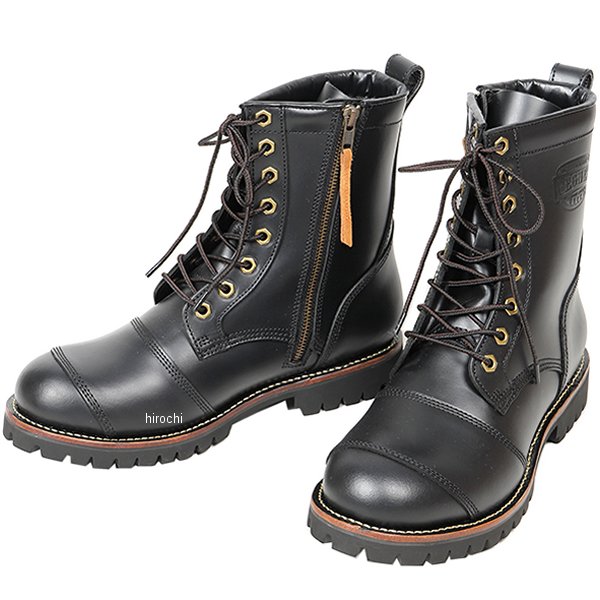 HS-B12 デグナー DEGNER シフトガード付レザーZIPブーツ 黒 25cm