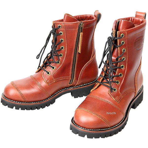 HS-B12 デグナー DEGNER シフトガード付レザーZIPブーツ ブラウン 27.5cm