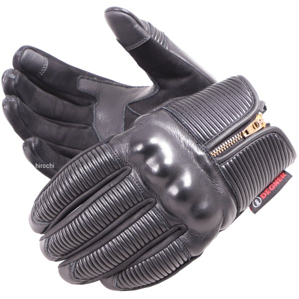 TG-68 デグナー DEGNER レザーグローブ シャーリング プロテクター 黒/黒 Lサイズ