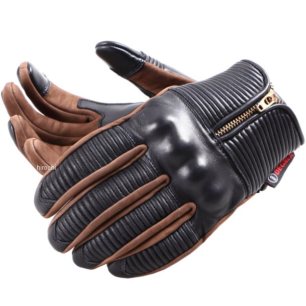 TG-68 デグナー DEGNER レザーグローブ シャーリング プロテクター 黒/ブラウン Mサイズ