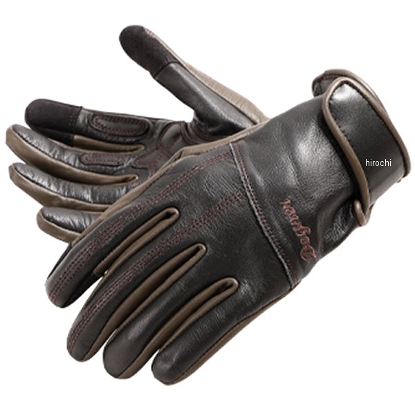 FRTG-70 デグナー DEGNER レザーレディースグローブ 黒/ブラウン Lサイズ