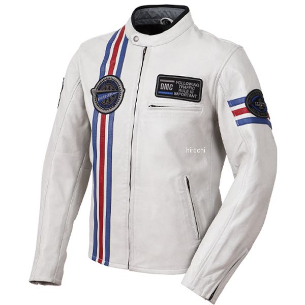 21SJ-2 デグナー DEGNER 春夏 メンズ レザートリコロール ジャケット 白 Lサイズ