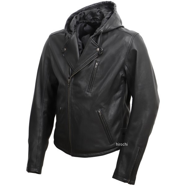 21WJ-3 デグナー DEGNER フード付レザーダブルジャケット 黒 XLサイズ