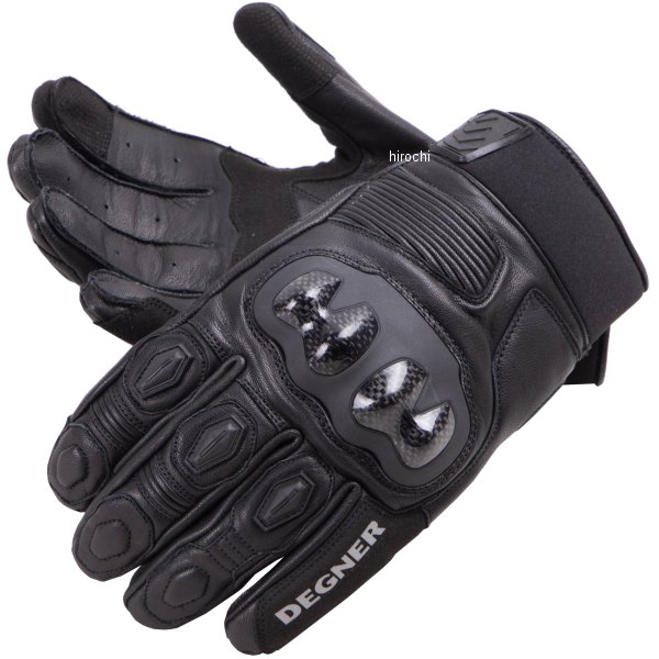 TG-75 デグナー DEGNER レザースポーツグローブ 黒/黒 Lサイズ
