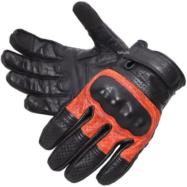 TG-76M デグナー DEGNER メッシュレザーショートグローブ 黒/オレンジ Mサイズ