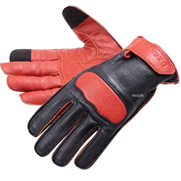 FRTG-77 デグナー DEGNER レディースレザーグローブ 黒/赤 Lサイズ
