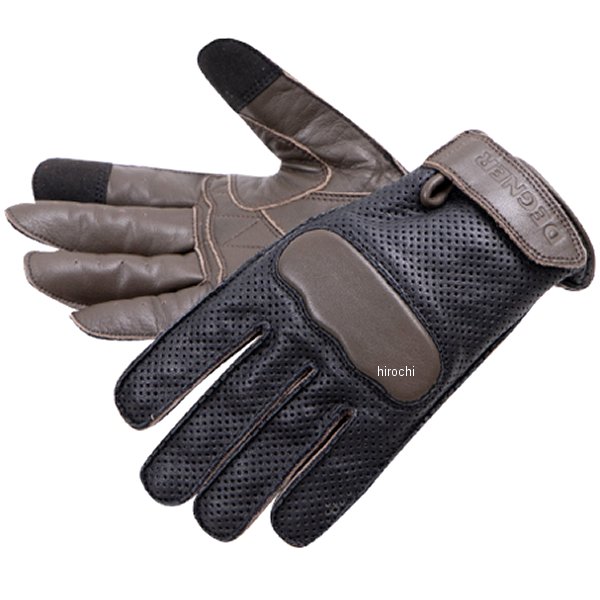 FRTG-78M デグナー DEGNER レディースレザーメッシュグローブ 黒/ブラウン Lサイズ