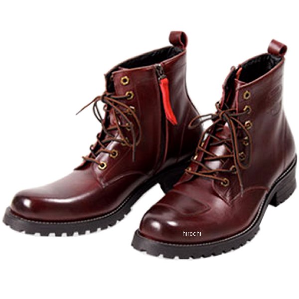 HS-B6 デグナー DEGNER シフトガード付レザーZIPブーツ ワイン 29cm