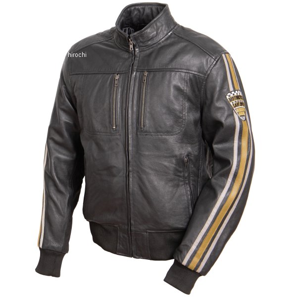 22WJ-3 デグナー DEGNER レザーリブジャケット 黒/キャメル Mサイズ