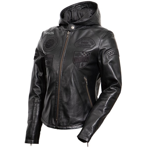 FR19WJ-20 デグナー DEGNER レディースフード付レザージャケット 黒 Sサイズ