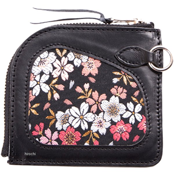W-85K デグナー DEGNER 花山レザーコインケース 黒 京桜