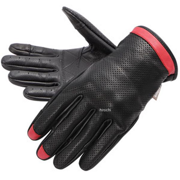 FRTG-89M デグナー DEGNER レディース レザーメッシュグローブ 黒/赤 Sサイズ