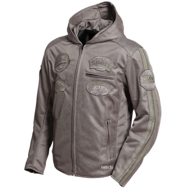 23SJ-2 デグナー DEGNER フード付きテキスタイルメッシュジャケット グレー XLサイズ