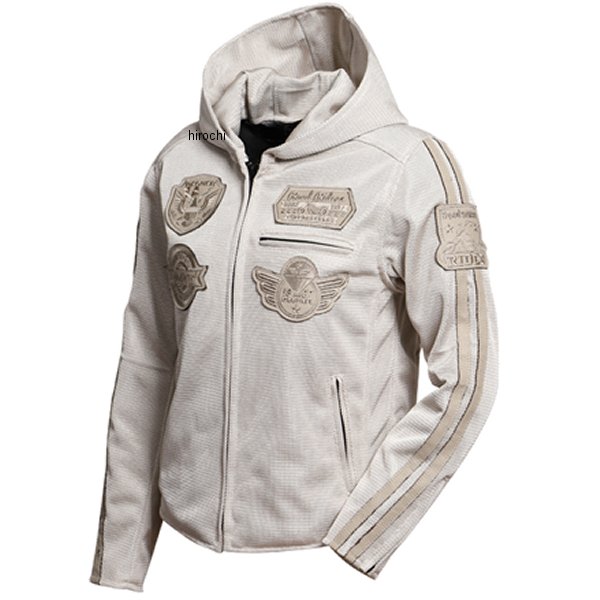 FR23SJ-9 デグナー DEGNER レディースフード付きテキスタイルメッシュジャケット ベージュ Sサイズ