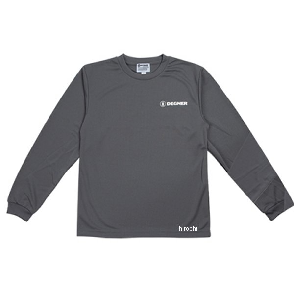 23TS-3 デグナー DEGNER 春夏モデル ドライ長袖Tシャツ ダークグレー/白 Sサイズ