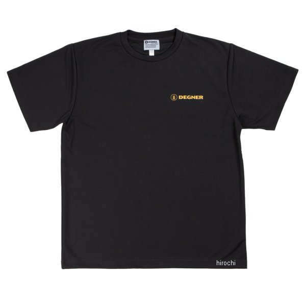 24TS-3 デグナー DEGNER 春夏モデル ロゴ入りドライTシャツ 黒/ゴールド Lサイズ