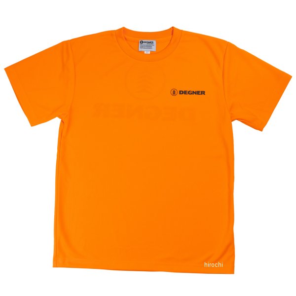 24TS-3 デグナー DEGNER 春夏モデル ロゴ入りドライTシャツ オレンジ/黒 Lサイズ