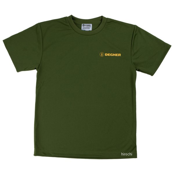 24TS-3 デグナー DEGNER 春夏モデル ロゴ入りドライTシャツ オリーブ/ゴールド Mサイズ