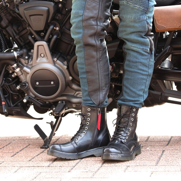 HS-B8A デグナー DEGNER レディースシフトガード付レザーZIPブーツ ブラック 24.5cm