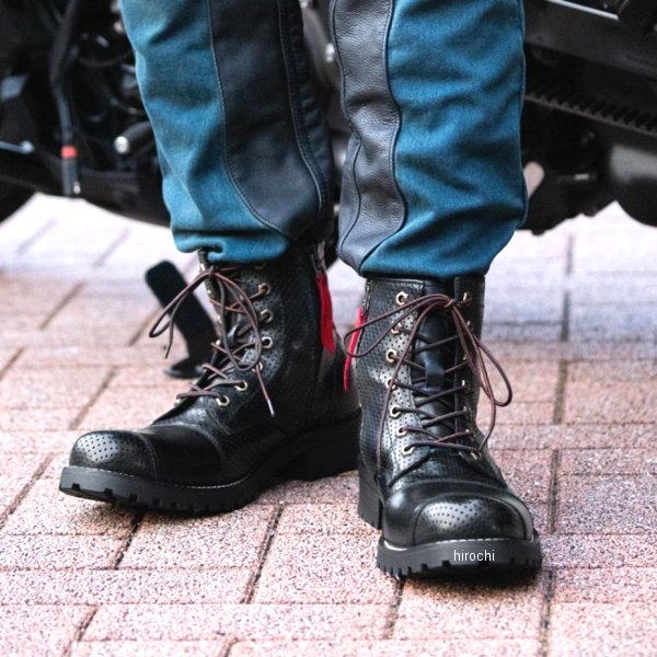 4524486107337 デグナー DEGNER HS-B11MA メッシュレザーブーツ メンズ ブラック 25.5cm