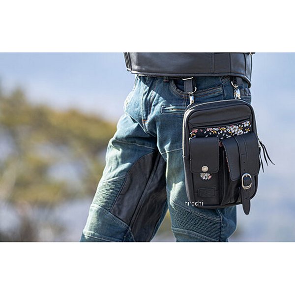 4524486107634 デグナー DEGNER W-121K 花山 ホルスターバッグ 京桜 ブラック