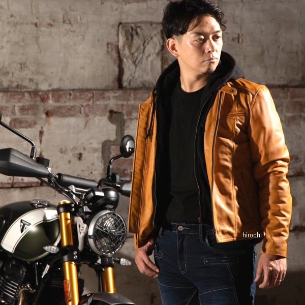 4524486108037 デグナー DEGNER 24WJ-5 フード付レザージャケット キャメル Mサイズ