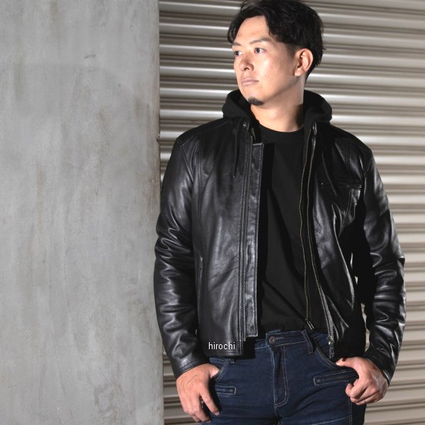 4524486108471 デグナー DEGNER 24WJ-5 フード付レザージャケット ブラック XLサイズ