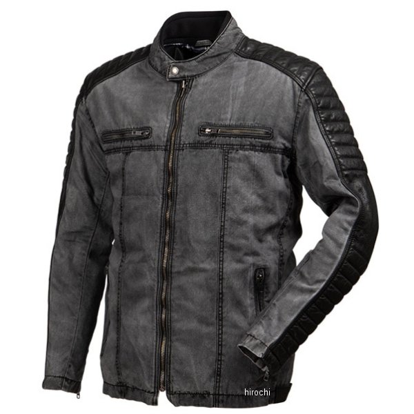 25SJ-2 デグナー DEGNER 春夏モデル テキスタイル＆レザーコンビジャケット 黒/黒 LWサイズ