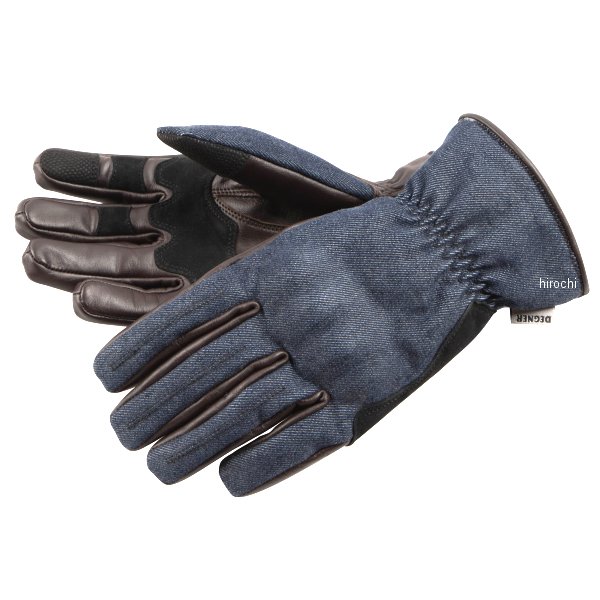 4524486112669 TG-105 デグナー DEGNER 2025年秋冬モデル レザーAAAデニムグローブ ネイビー/ブラウン Mサイズ