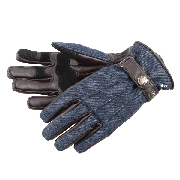 4524486112744 FRTG-106 デグナー DEGNER 2025年秋冬モデル レザーAAAデニムグローブ ネイビー/ブラウン Lサイズ