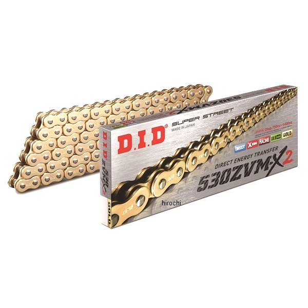 4525516140478 DID 大同工業 チェーン 530ZVM-X2シリーズ ゴールド 72L カシメ