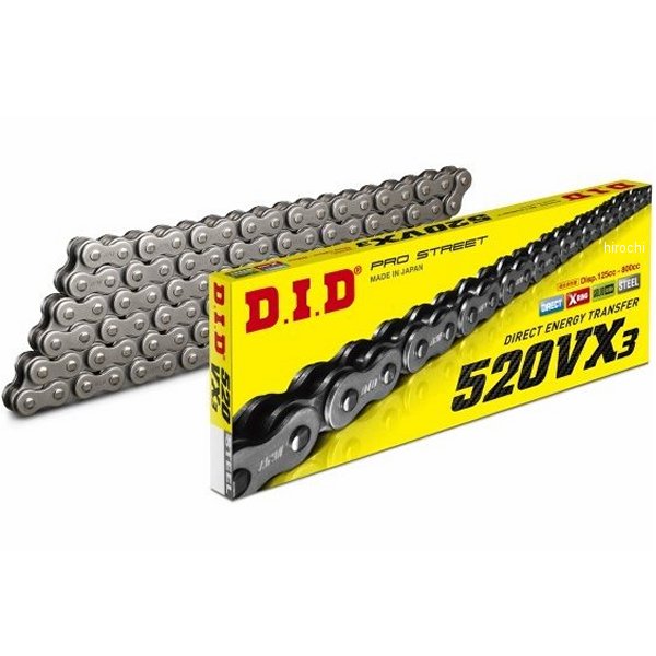 4525516317184 DID 大同工業 チェーン 520VX3 VXシリーズ Xリング スチール 106L クリップ