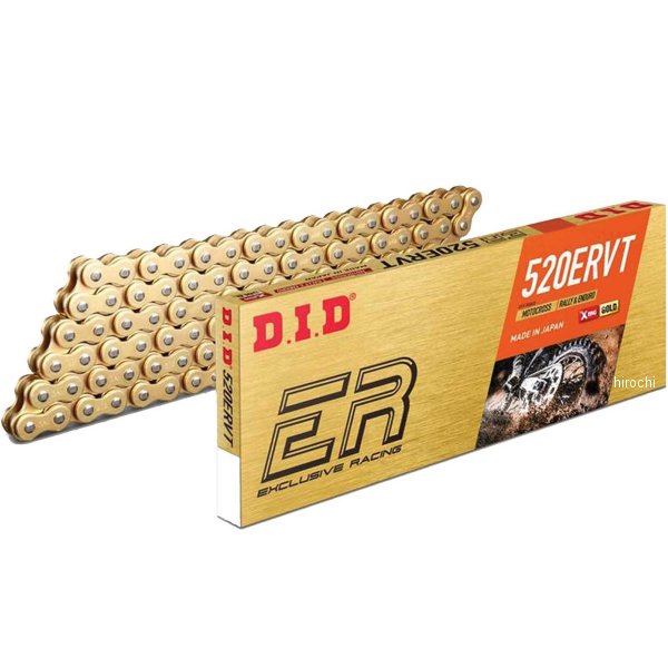 4525516358699 DID 大同工業 チェーン 520ERVTシリーズ ゴールド 116L カシメ